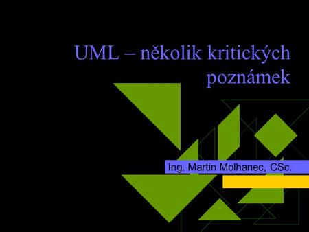UML – několik kritických poznámek