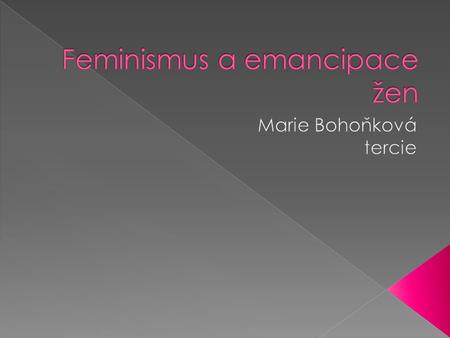 Feminismus a emancipace žen