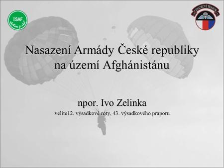 Nasazení Armády České republiky na území Afghánistánu