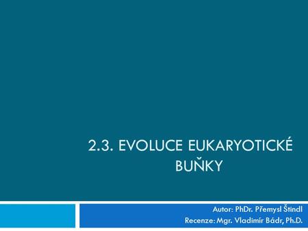 2.3. Evoluce eukaryotické buňky