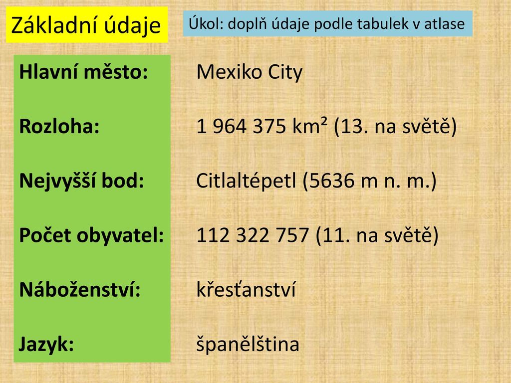 Základní údaje Hlavní město: Rozloha: Nejvyšší bod: Počet obyvatel: