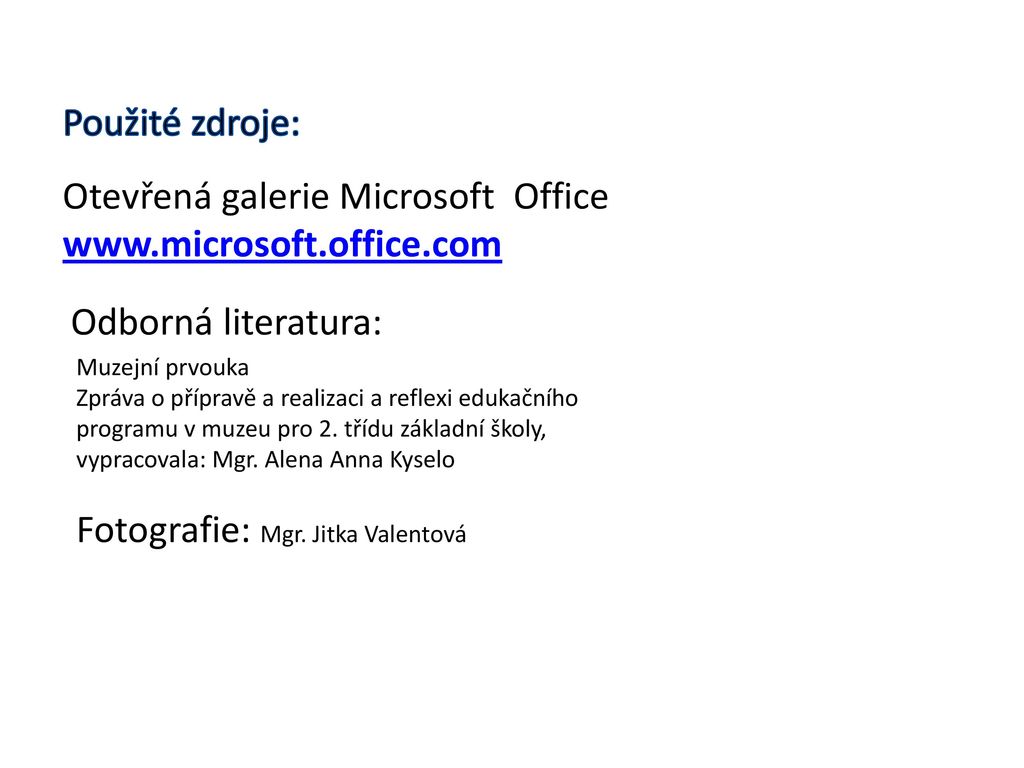Otevřená galerie Microsoft Office
