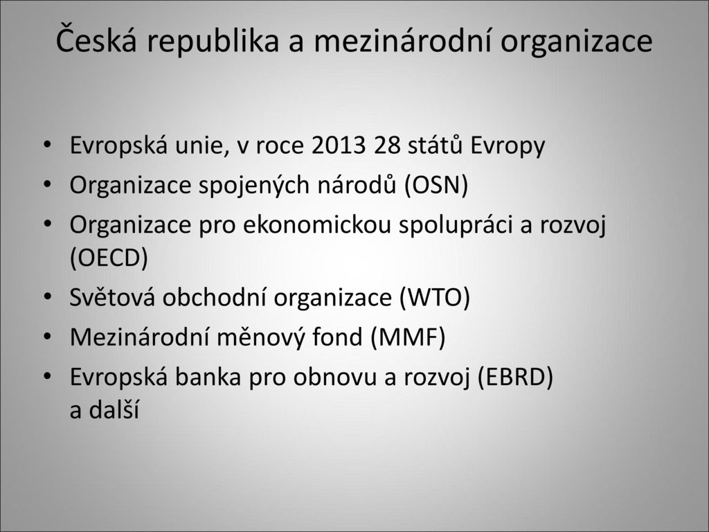 Česká republika a mezinárodní organizace