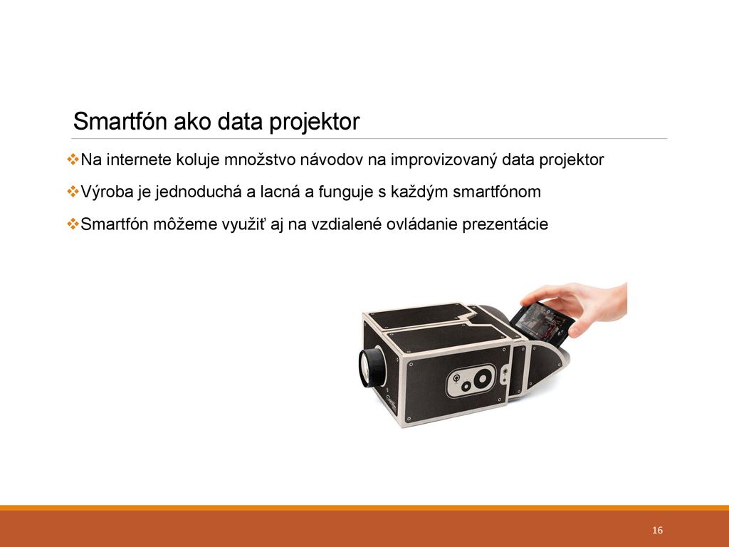 Smartfón ako data projektor