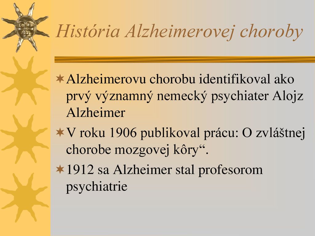 História Alzheimerovej choroby