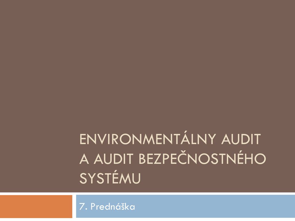 Environmentálny audit a audit bezpečnostného systému