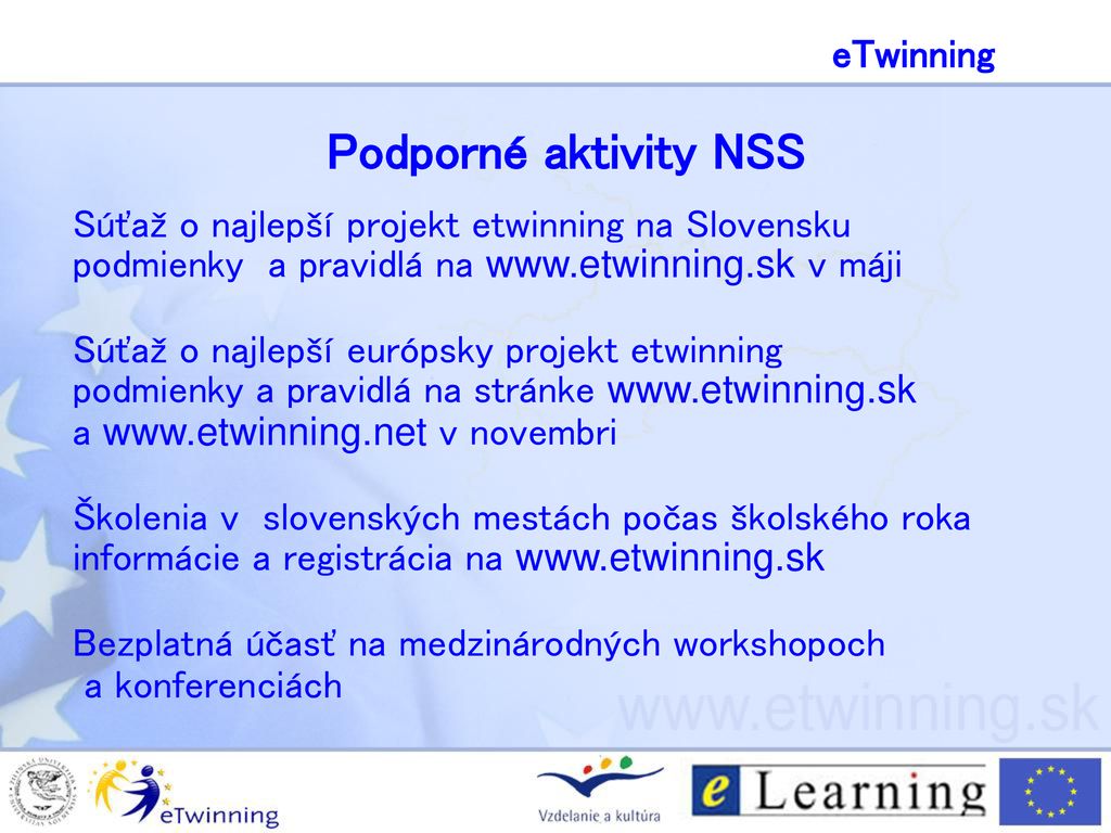 Podporné aktivity NSS eTwinning