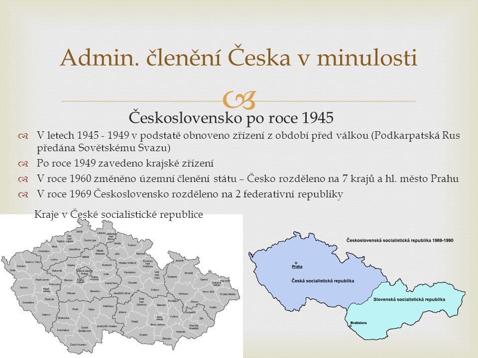 Admin. členění Česka v minulosti