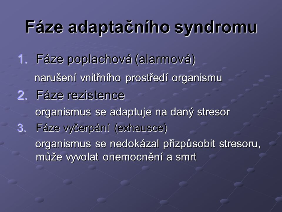 Fáze adaptačního syndromu