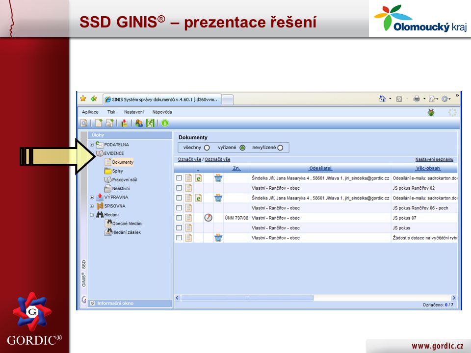 SSD GINIS® – prezentace řešení