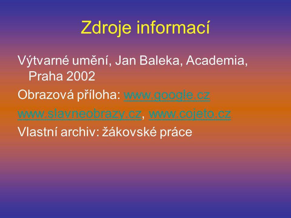 Zdroje informací Výtvarné umění, Jan Baleka, Academia, Praha 2002