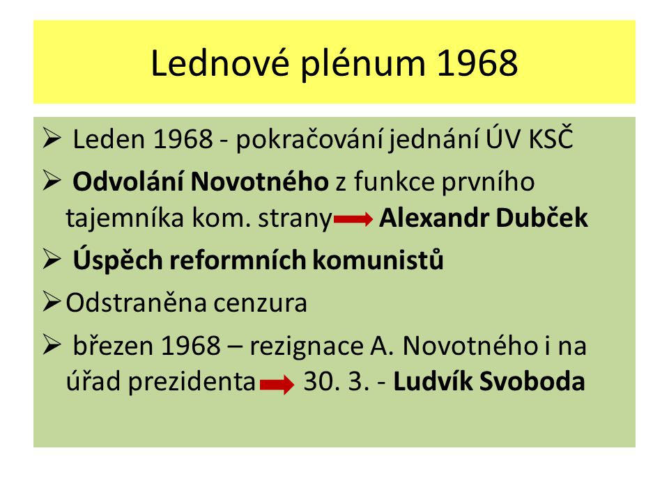 Lednové plénum 1968 Leden pokračování jednání ÚV KSČ