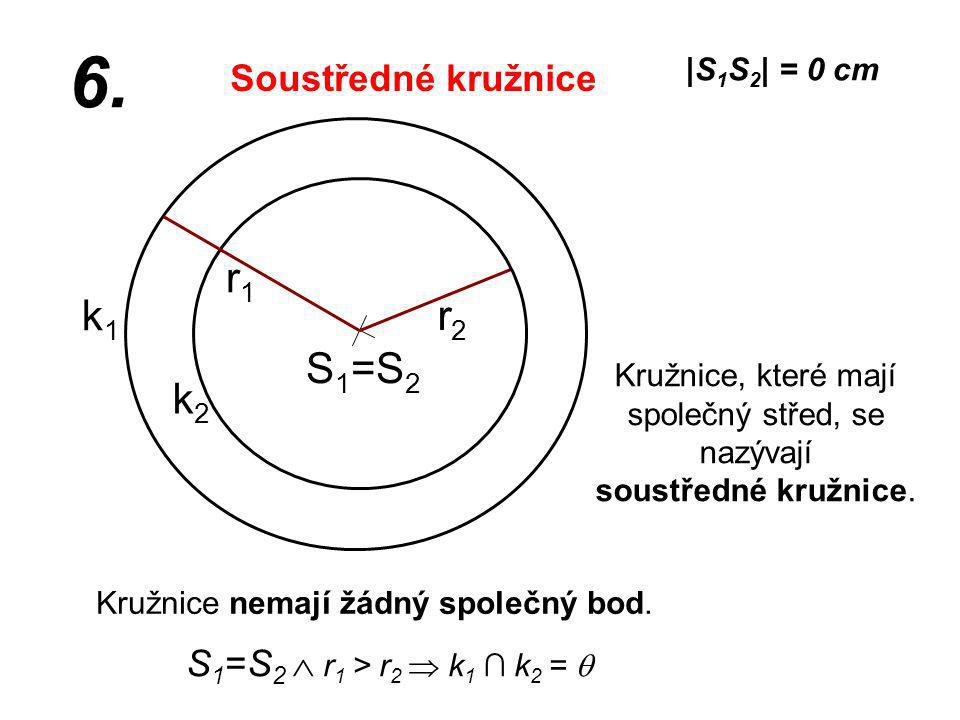 6. r1 k1 r2 S1=S2 k2 Soustředné kružnice