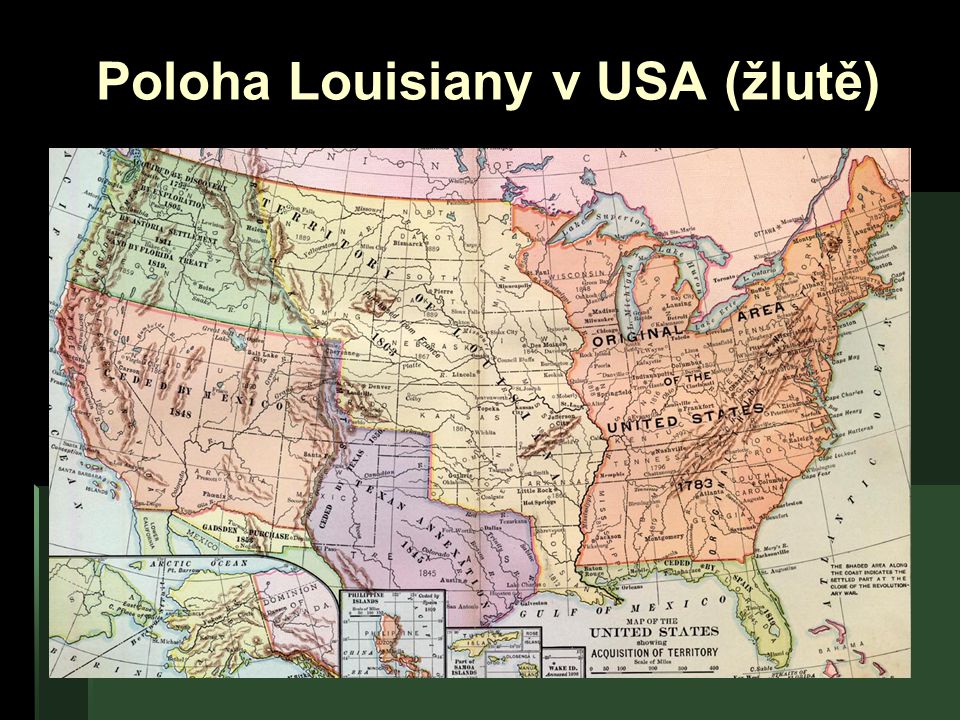 Poloha Louisiany v USA (žlutě)