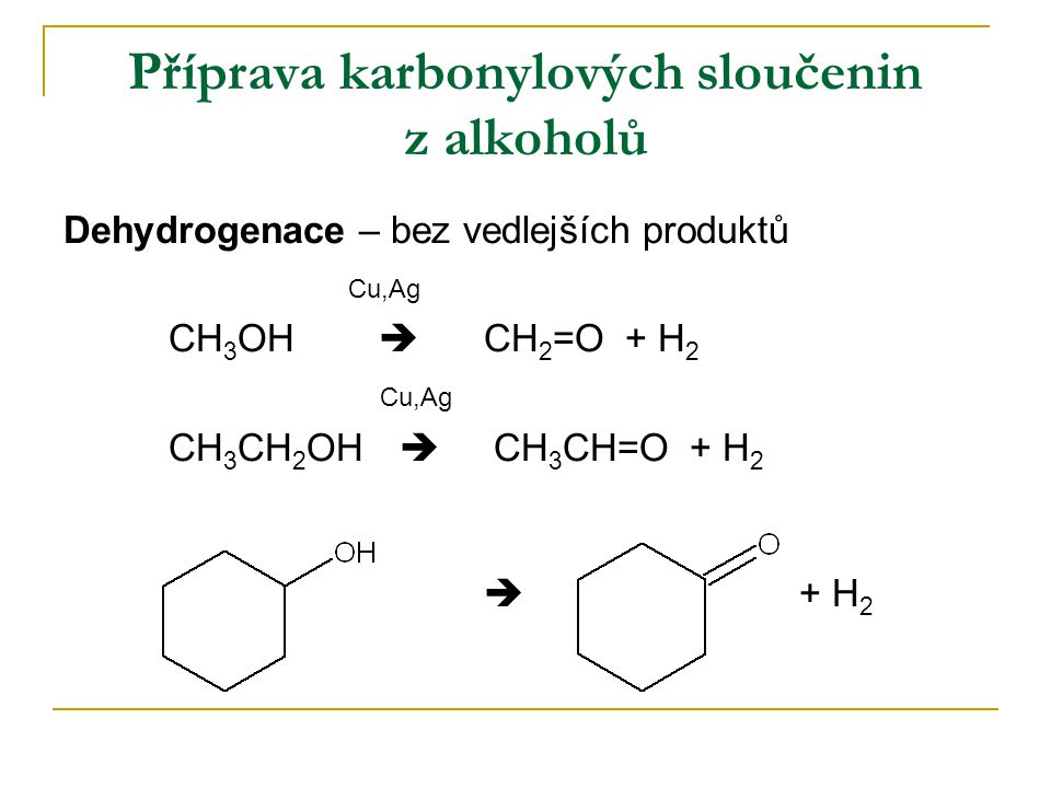 Příprava karbonylových sloučenin z alkoholů