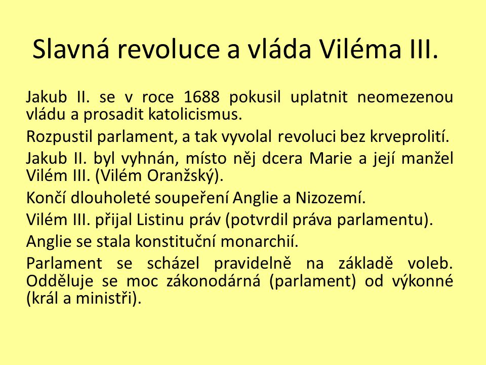 Slavná revoluce a vláda Viléma III.