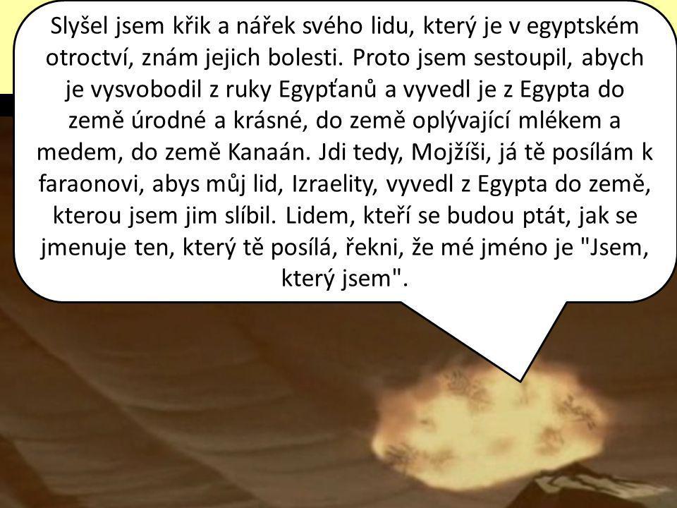 Slyšel jsem křik a nářek svého lidu, který je v egyptském otroctví, znám jejich bolesti.