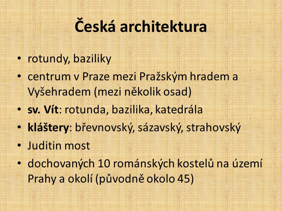 Česká architektura rotundy, baziliky