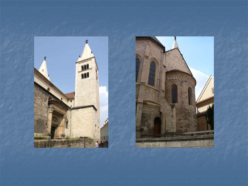 Bazilika sv. Jiří na Pražském hradě, vpravo apsida závěru tamtéž