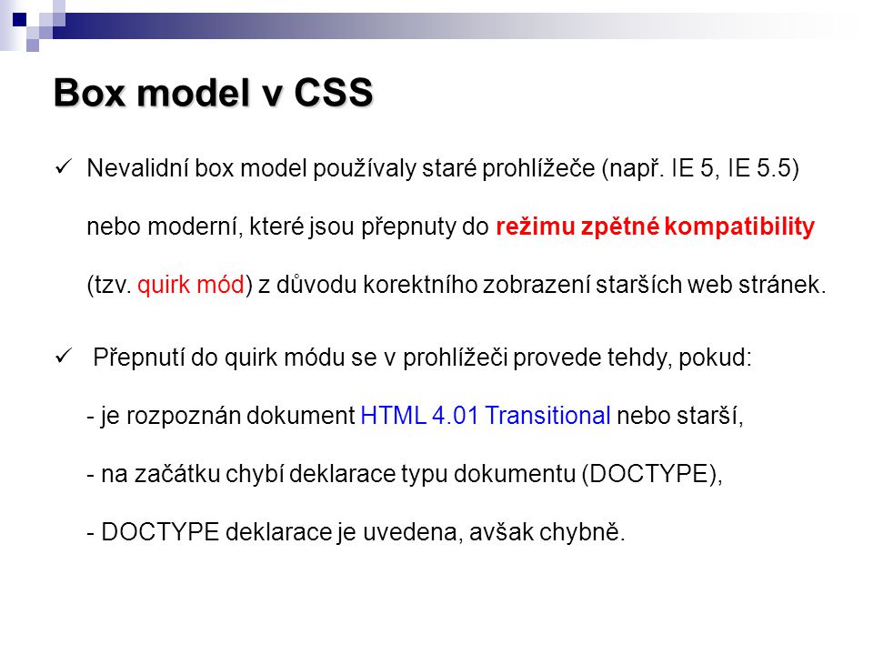 Box model v CSS