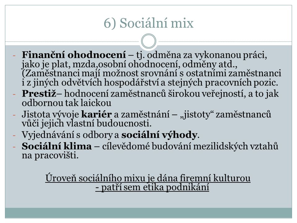 6) Sociální mix