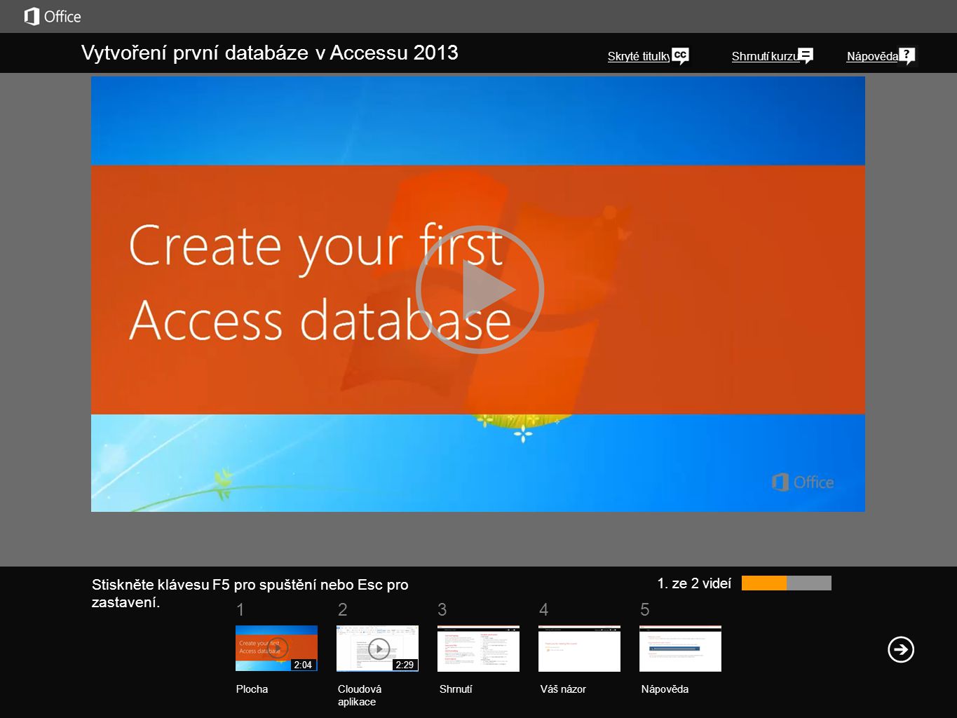 Vytvoření první databáze v Accessu 2013