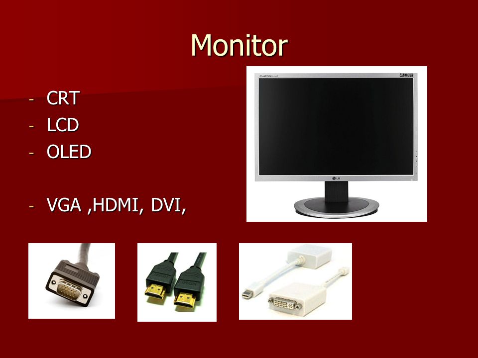 Monitor CRT LCD OLED VGA ,HDMI, DVI,