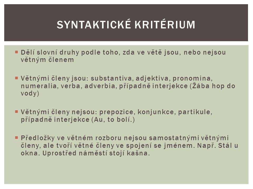 Syntaktické kritérium