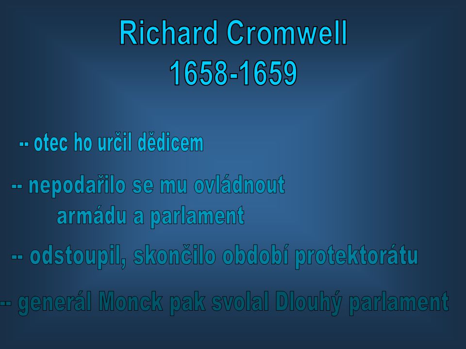 Richard Cromwell nepodařilo se mu ovládnout