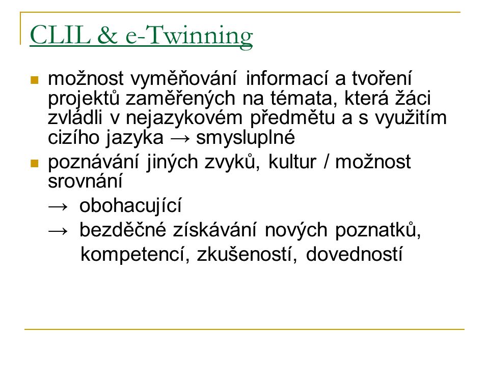 CLIL & e-Twinning
