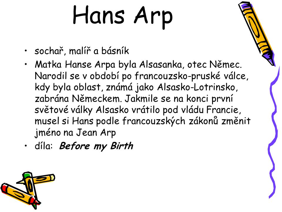 Hans Arp sochař, malíř a básník