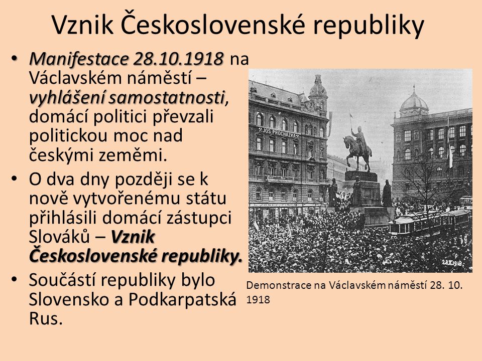 Vznik Československé republiky