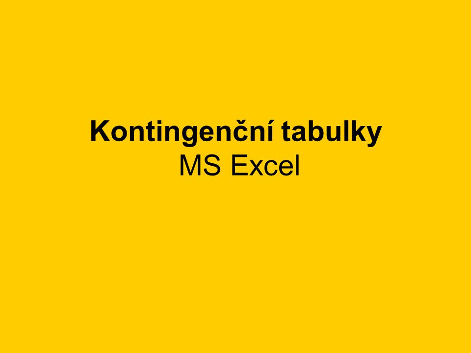 Kontingenční tabulky MS Excel