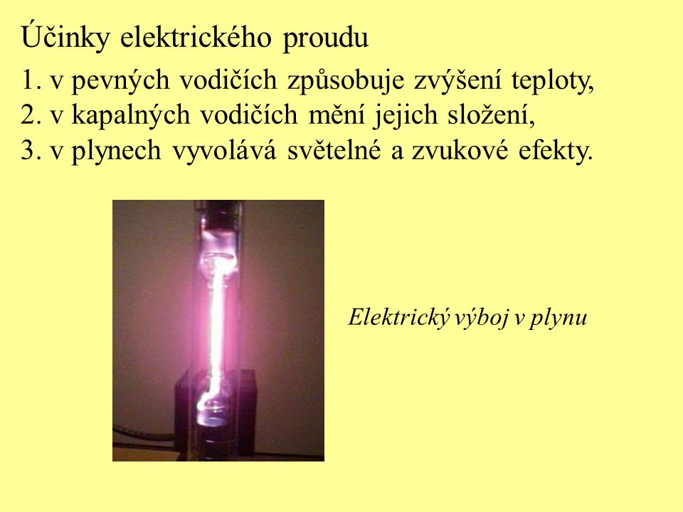 Účinky elektrického proudu