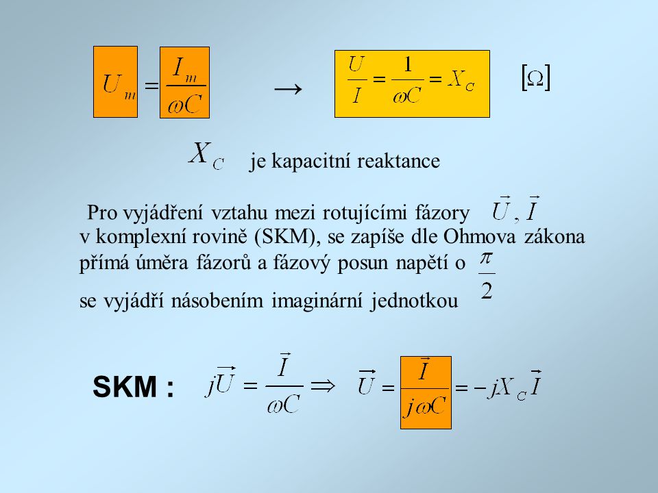 → SKM : Pro vyjádření vztahu mezi rotujícími fázory
