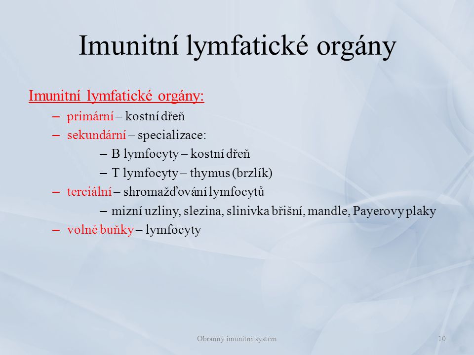 Imunitní lymfatické orgány