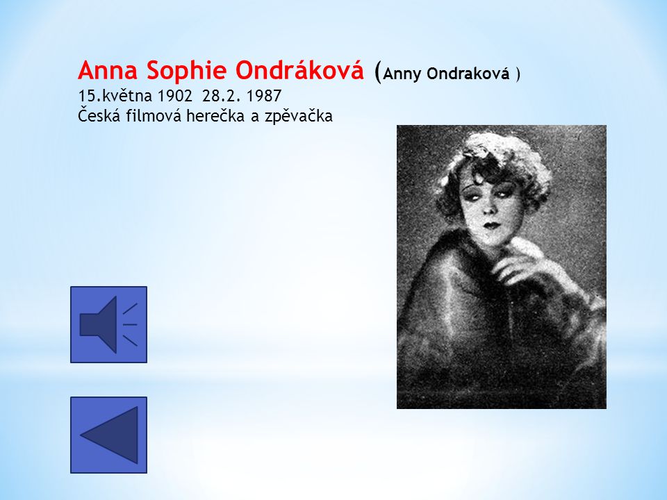 Anna Sophie Ondráková (Anny Ondraková ) 15. května