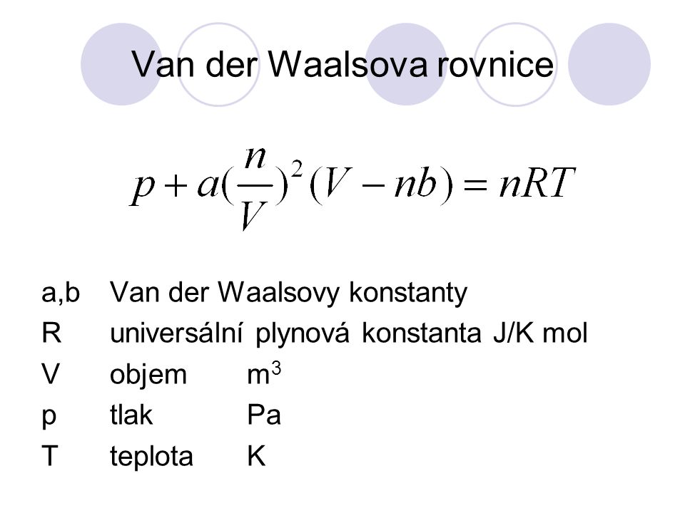 Van der Waalsova rovnice