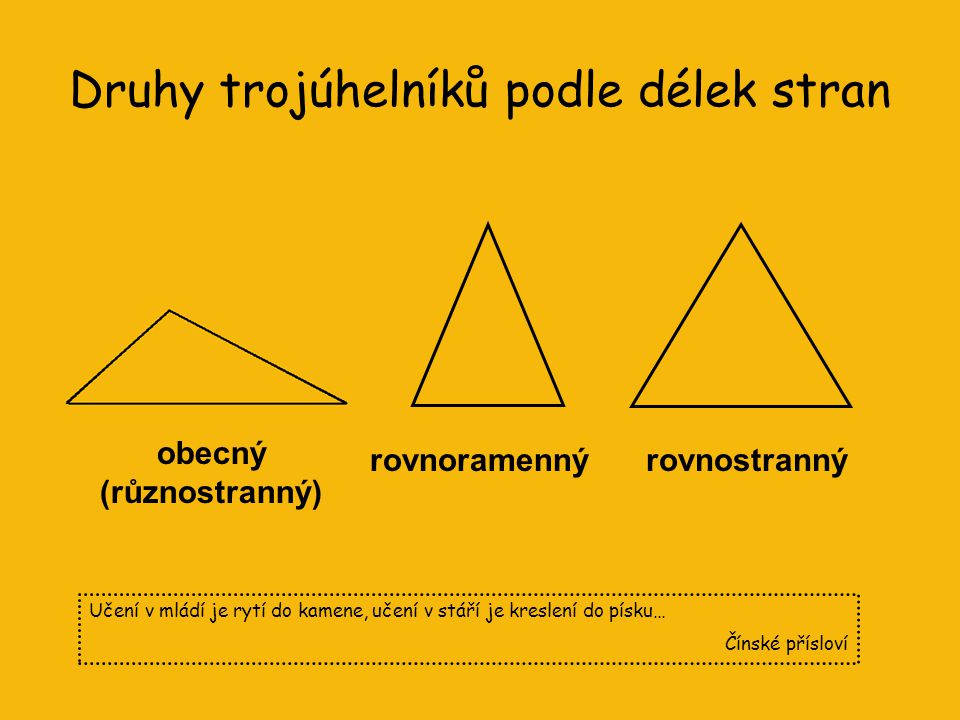 Druhy trojúhelníků podle délek stran