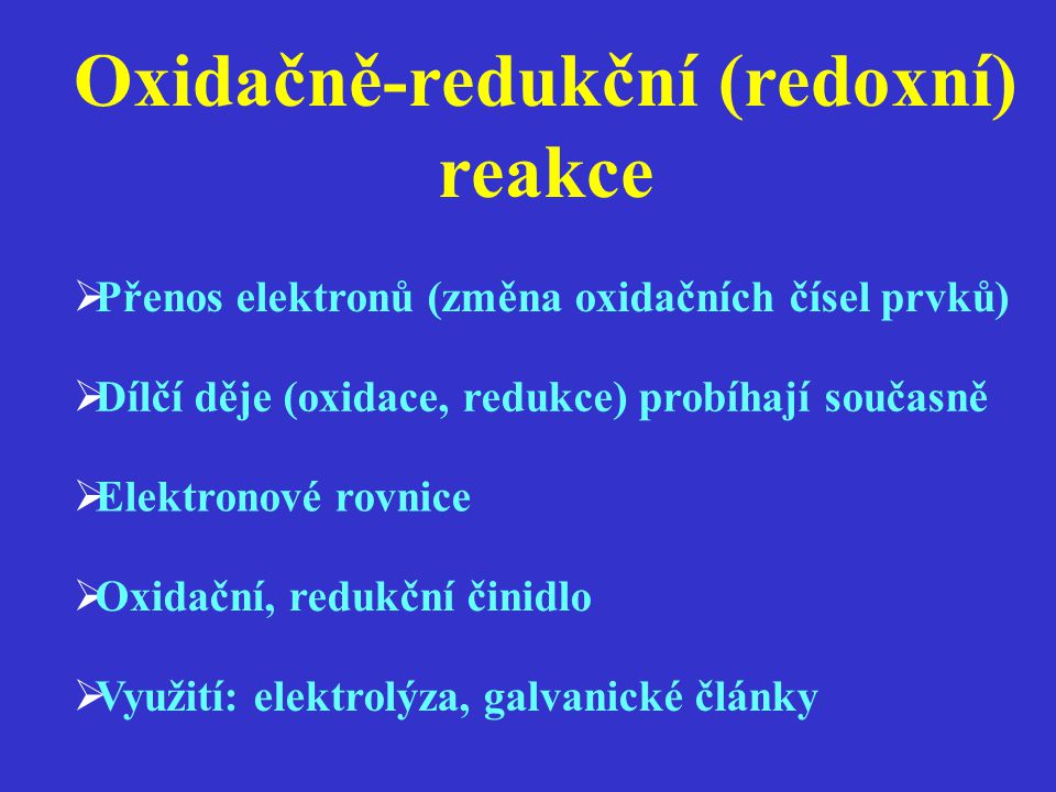 Oxidačně-redukční (redoxní) reakce
