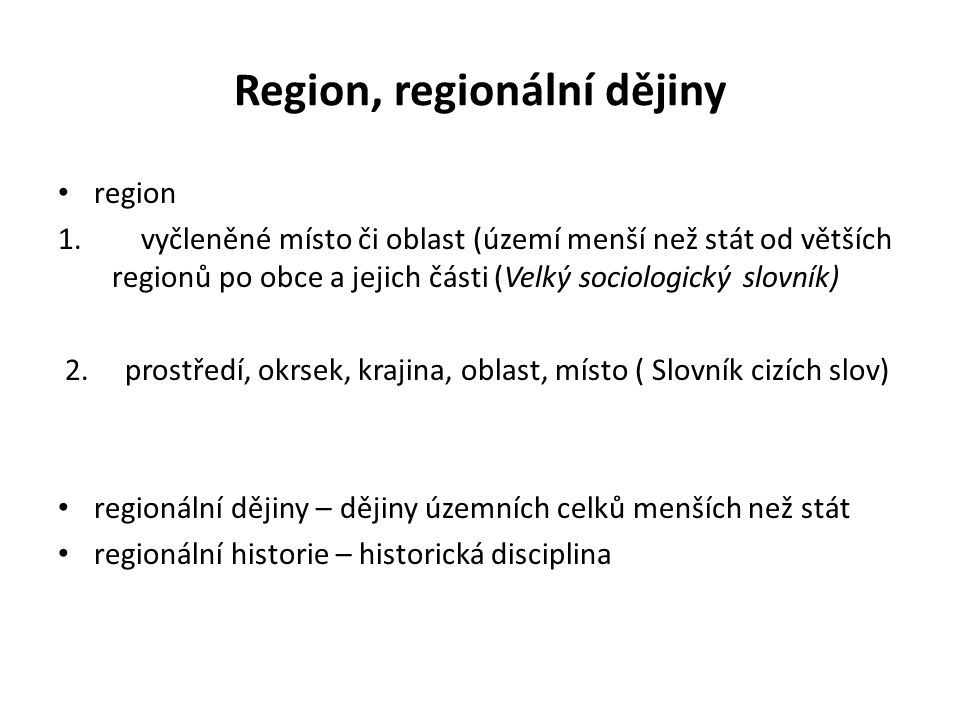 Region, regionální dějiny