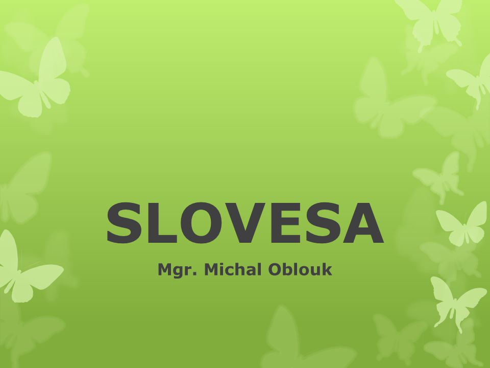 SLOVESA Mgr. Michal Oblouk