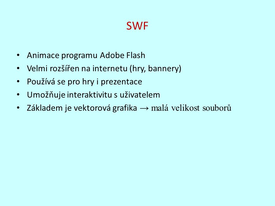 SWF Animace programu Adobe Flash