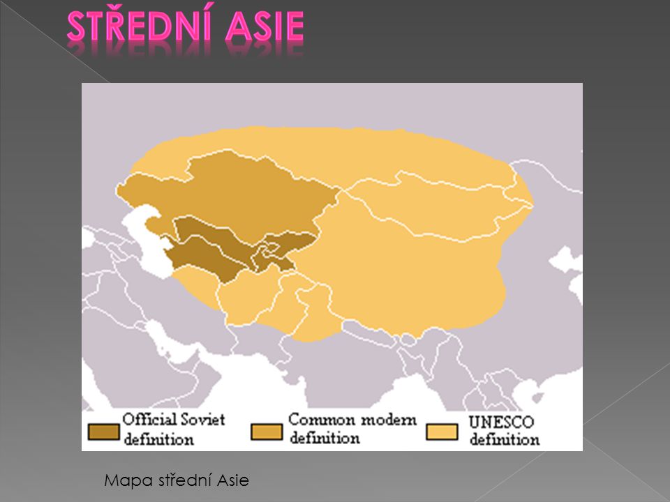 Střední Asie Mapa střední Asie