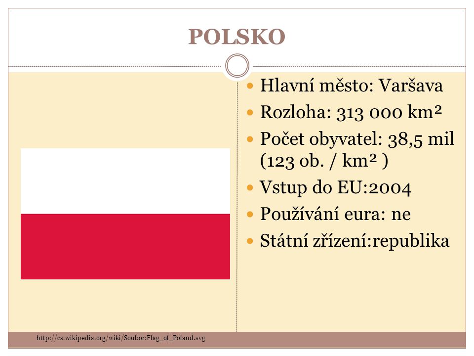POLSKO Hlavní město: Varšava Rozloha: km²