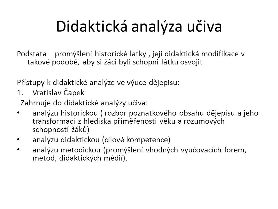 Didaktická analýza učiva