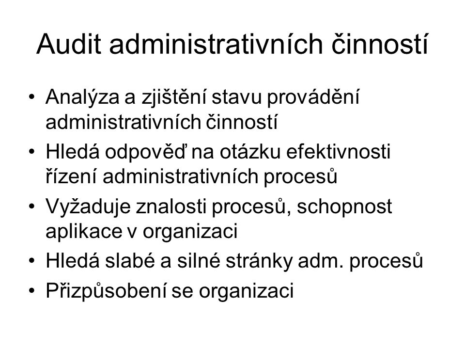 Audit administrativních činností
