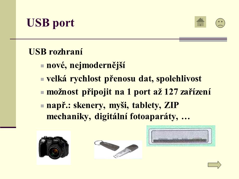 USB port USB rozhraní nové, nejmodernější