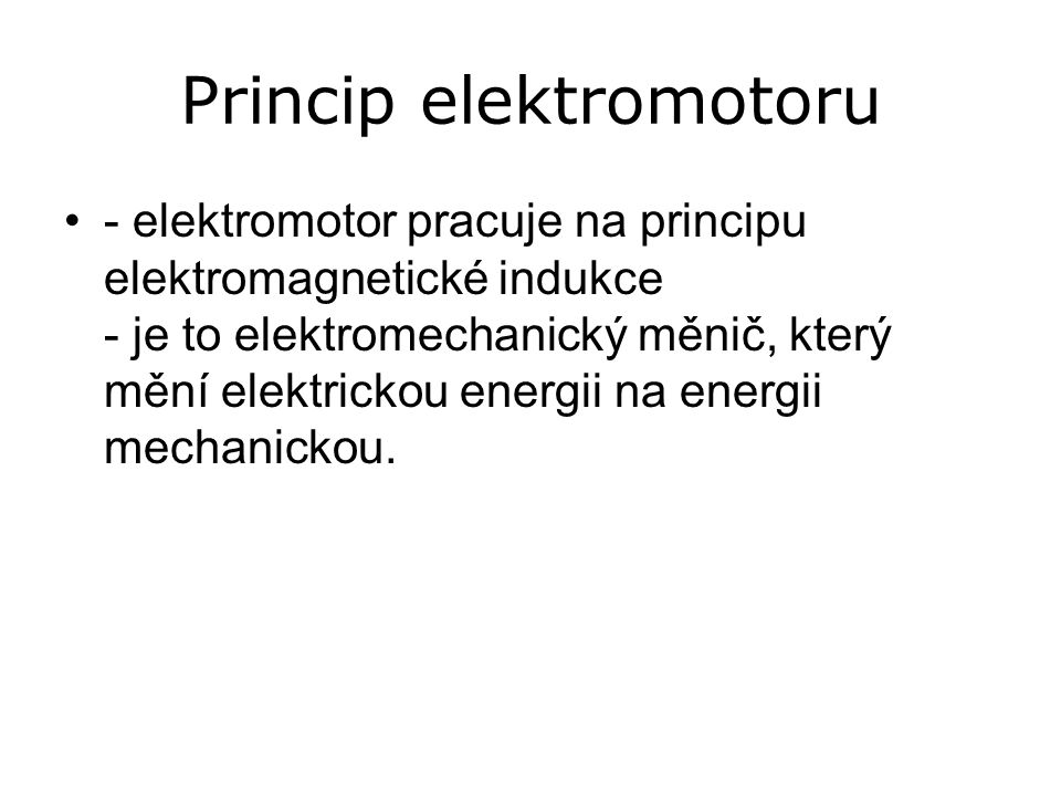 Princip elektromotoru