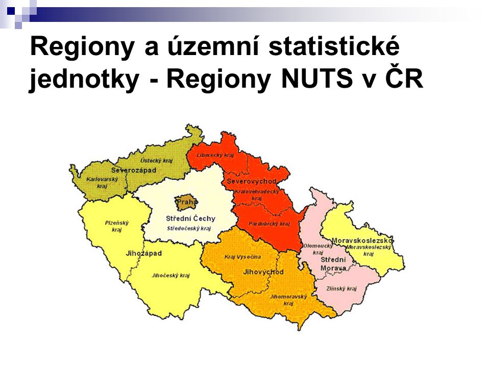 Regiony a územní statistické jednotky - Regiony NUTS v ČR